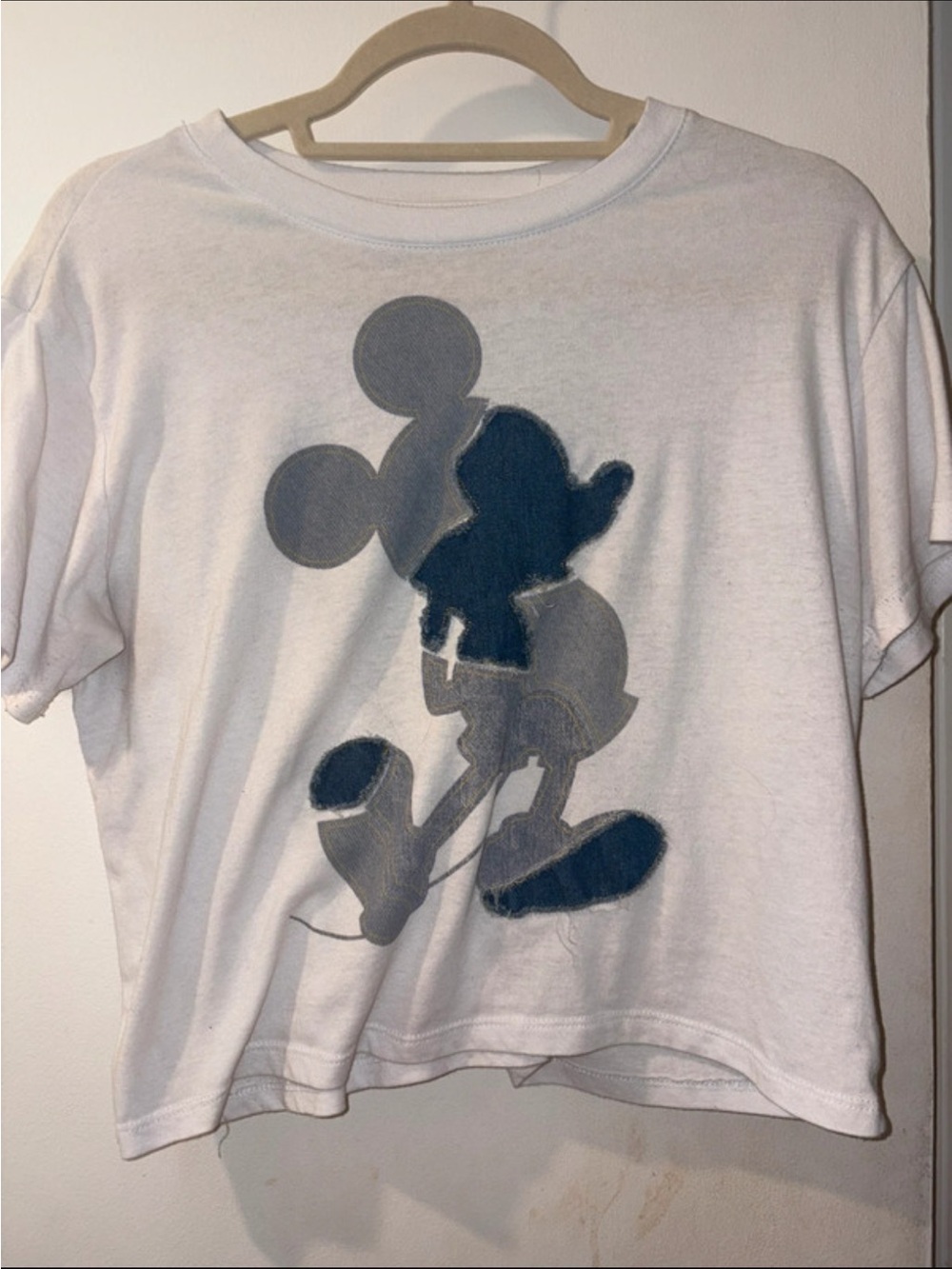 Mickey Mouse Patchwork denim Tee Large  #Always Original# Shirt#Disneytrip#Walt